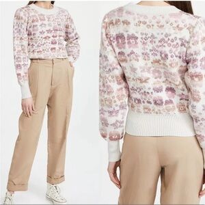 LoveShackFancy‎ | Heirloom Jacquard Kirsten Wool & Alpaca-Blend Pullover | S